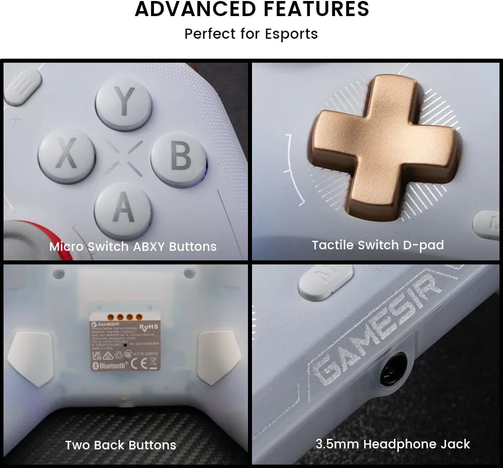 GameSir Cyclone 2 Multiplatform Wireless Controller- TMR Electromagnetic Joysticks&Hall Effect Switch triggers,6-axis Gyro Gaming Controller for Switch/PC/iOS/Android/Steam - Shadow Black