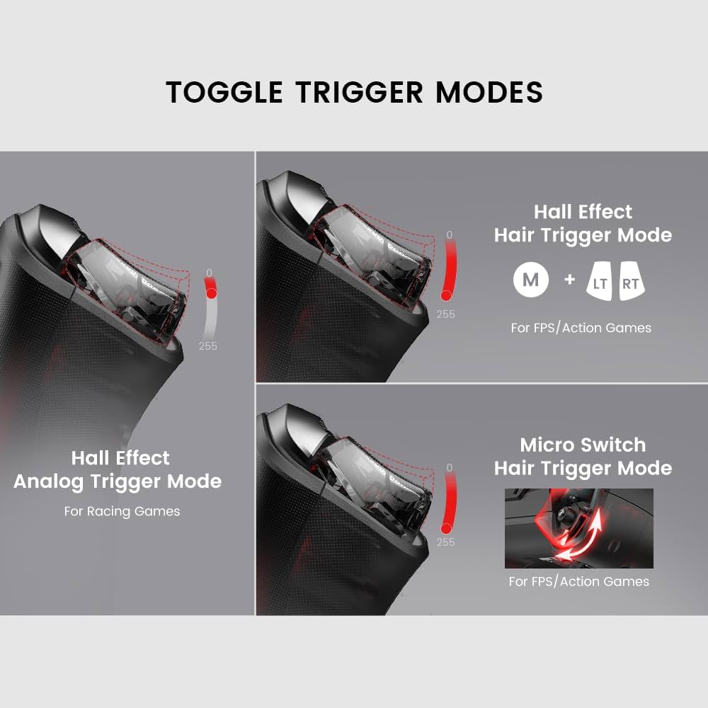 GameSir Cyclone 2 Multiplatform Wireless Controller- TMR Electromagnetic Joysticks&Hall Effect Switch triggers,6-axis Gyro Gaming Controller for Switch/PC/iOS/Android/Steam - Shadow Black