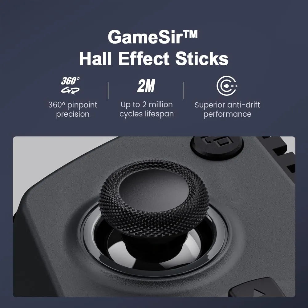 GameSir X5s Hall Effect sticks with anti-drift technology and precise control features