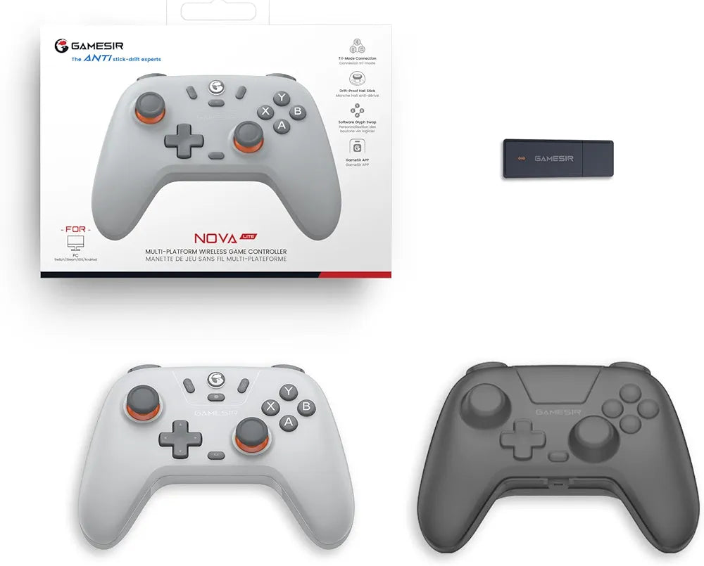 GameSir Nova Lite Wireless Controller for PC,Hall Effect Sticks & Trigger
Bluetooth Controller Gamepad with Hall Effect Trigger,Turbo,Rumble Vibration,Android, Switch & Steam Deck