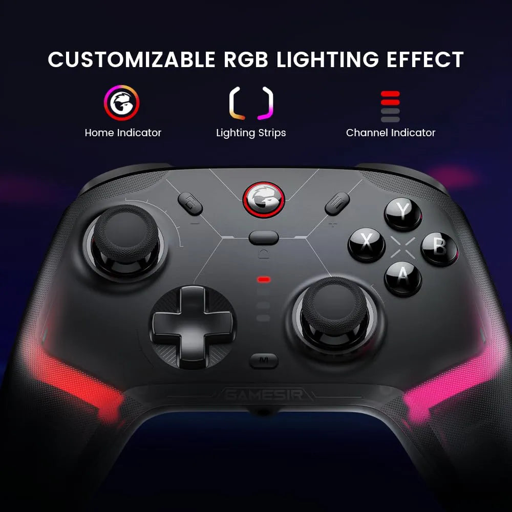 GameSir Cyclone 2 Multiplatform Wireless Controller- TMR Electromagnetic Joysticks&Hall Effect Switch triggers,6-axis Gyro Gaming Controller for Switch/PC/iOS/Android/Steam - Shadow Black