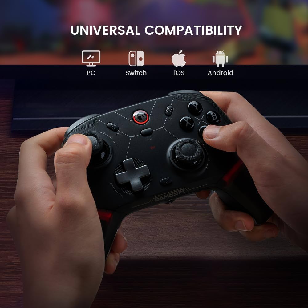 GameSir Cyclone 2 Multiplatform Wireless Controller- TMR Electromagnetic Joysticks&Hall Effect Switch triggers,6-axis Gyro Gaming Controller for Switch/PC/iOS/Android/Steam - Shadow Black
