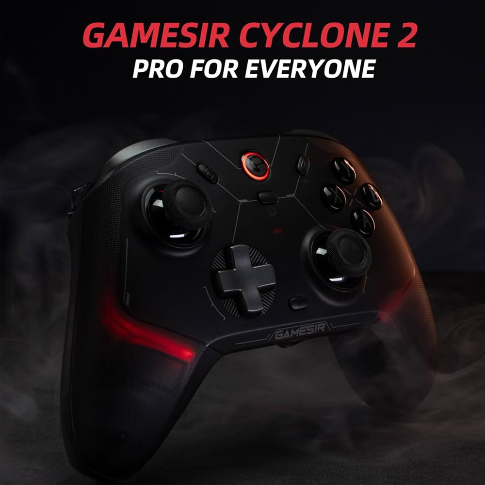 GameSir Cyclone 2 Multiplatform Wireless Controller- TMR Electromagnetic Joysticks&Hall Effect Switch triggers,6-axis Gyro Gaming Controller for Switch/PC/iOS/Android/Steam - Shadow Black